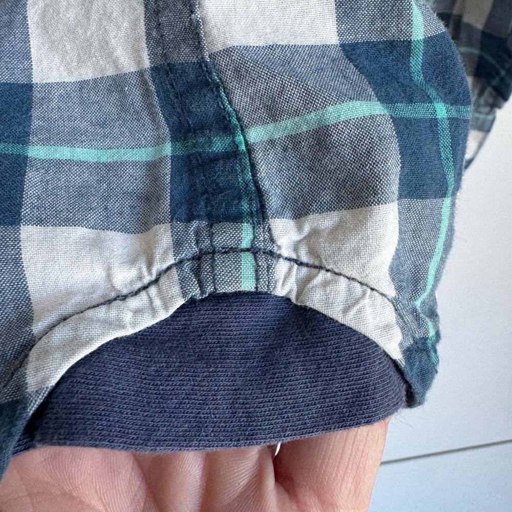 Marine Layer Tahoe Flannel Shirt Men Large Blue Green plaid button down cotton - Picture 5 of 8